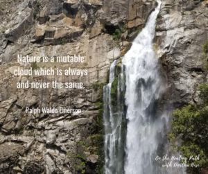 waterfall with nature is a mutable cloud quote 
